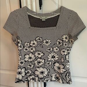 Anthropologie Floral Short Sleeve Top
